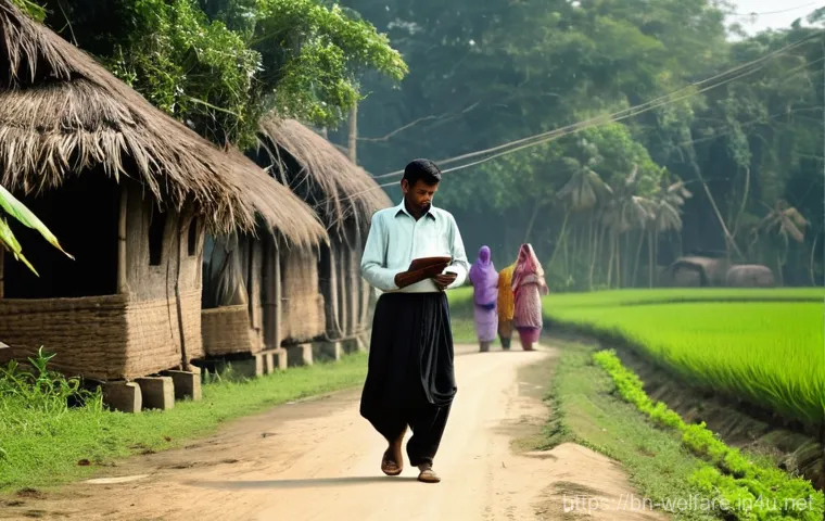 사회복지 행정론 - **The Dignified Smile of Support in Rural Bangladesh**
    A heartwarming and serene scene in a vibr...