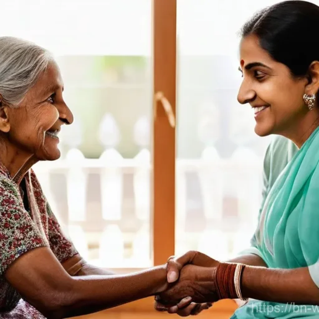 사회복지 직무 만족도 - **Prompt 1: A Moment of Connection and Support**
    "A compassionate female social worker in her ea...