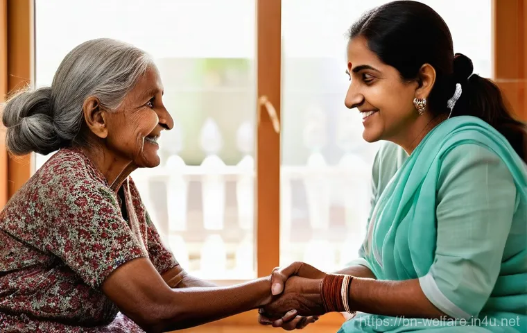 사회복지 직무 만족도 - **Prompt 1: A Moment of Connection and Support**
    "A compassionate female social worker in her ea...