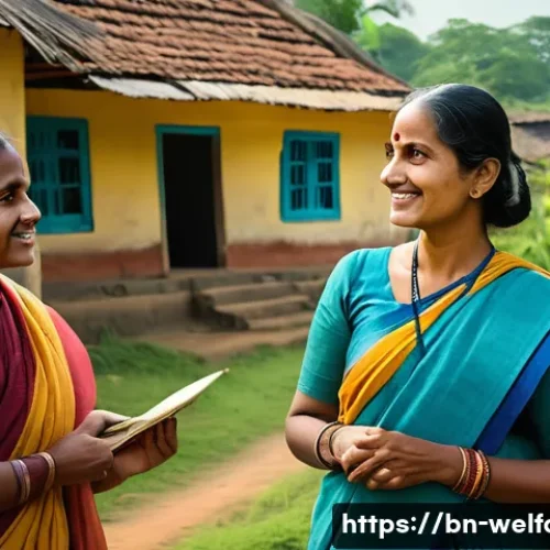 사회복지 윤리 - A compassionate Bengali social worker, dressed modestly in traditional attire, engaging in open and ...