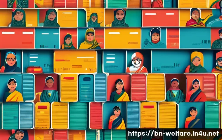 사회복지 트렌드 - A vibrant digital community scene illustrating Bengali people of diverse ages and backgrounds engagi...