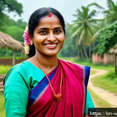 사회복지 취업 정보 - A compassionate Bengali social worker in modest professional attire, engaging warmly with diverse co...